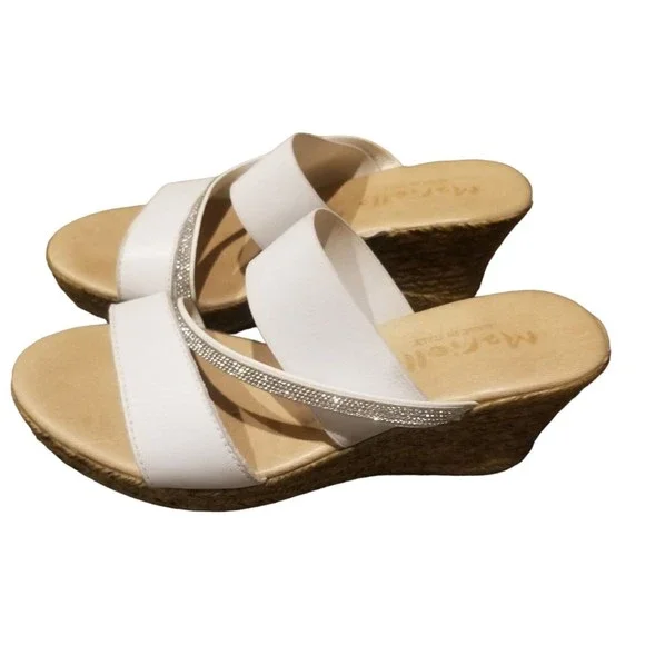 Mariella Shoes Mariella Womens White Espadrille Wedge Heel